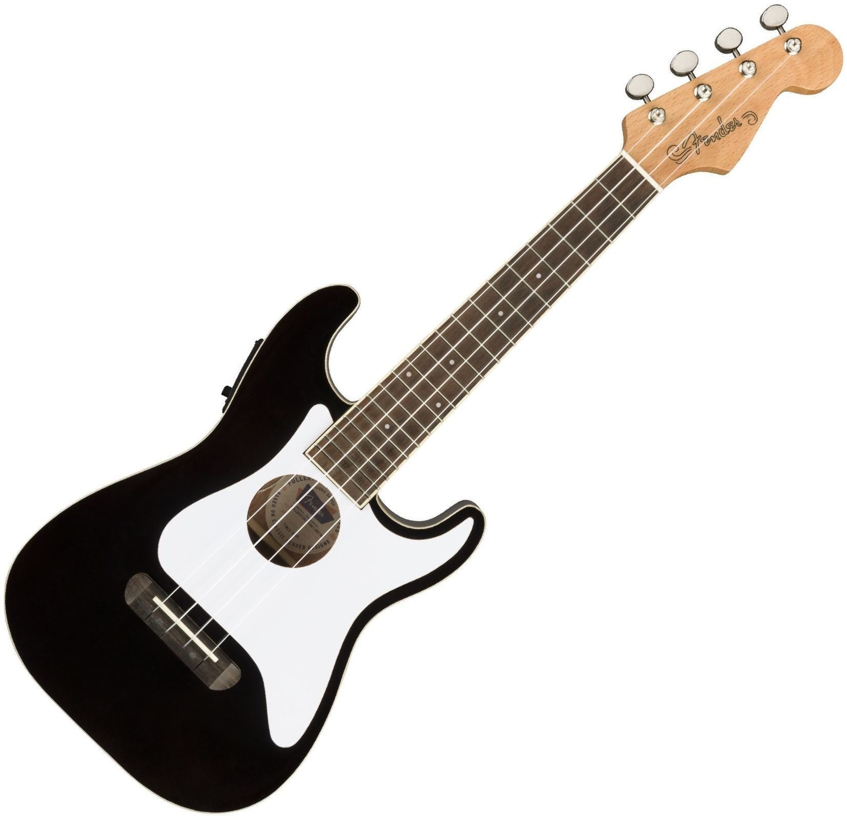 Fender Fullerton Stratocaster Ukulele concert Negru