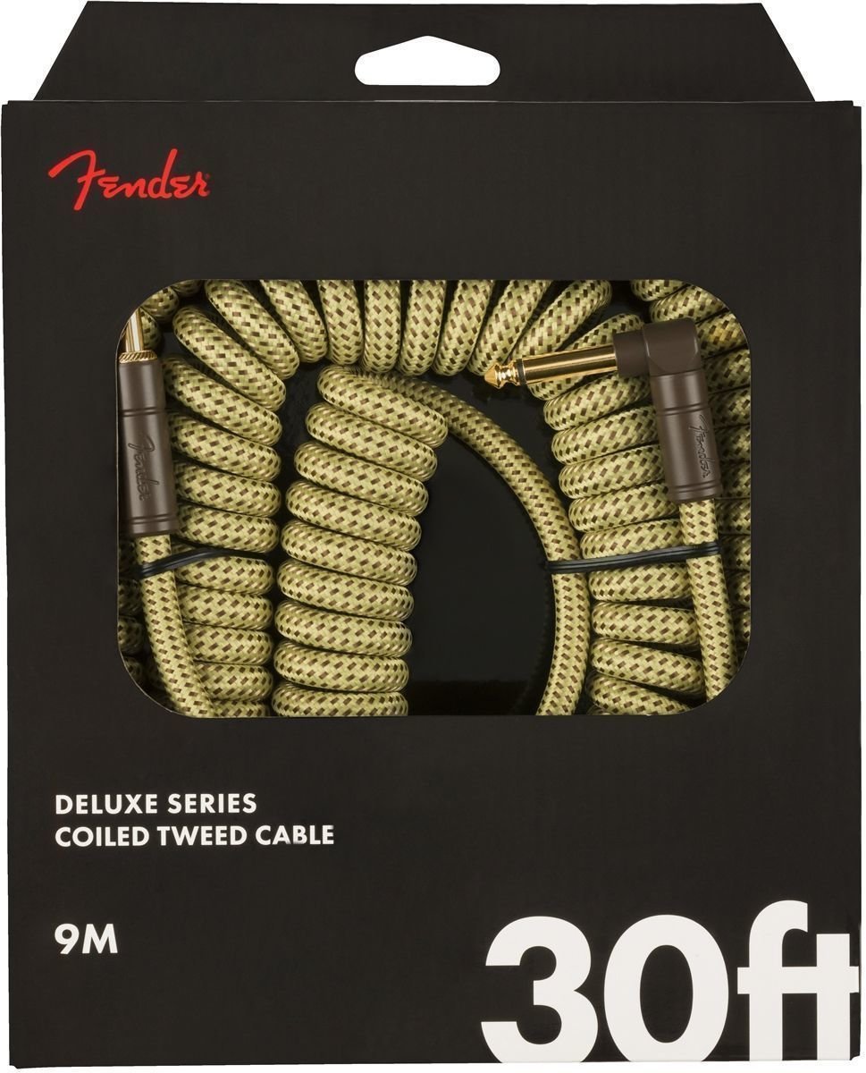 Cable de instrumento Fender Deluxe Coil Amarillo 9 m Recto - Acodado