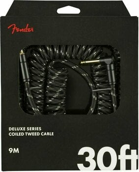 Câble pour instrument Fender Deluxe Coil Noir 9 m Droit - Angle - 1