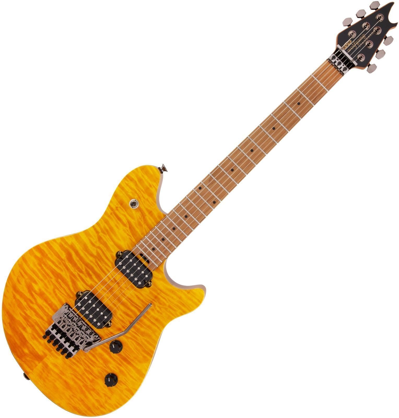 Elektrische gitaar EVH Wolfgang WG Standard QM Transparent Amber