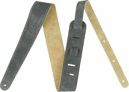 Leather guitar strap Fender Reversible 2'' Suede Leather guitar strap Gray/Tan - 1