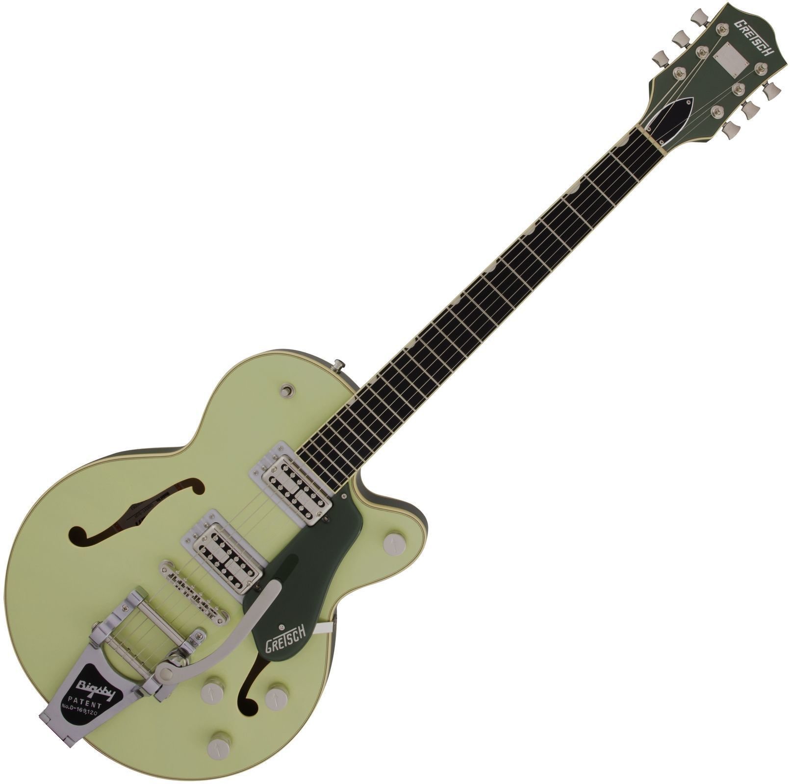 Halvakustisk guitar Gretsch G6659T Players Edition Broadkaster JR Two-Tone Smoke Green