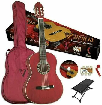 Gitara klasyczna 1/2 dla dzieci Valencia CG1K 1/2 Transparent Wine Red - 1