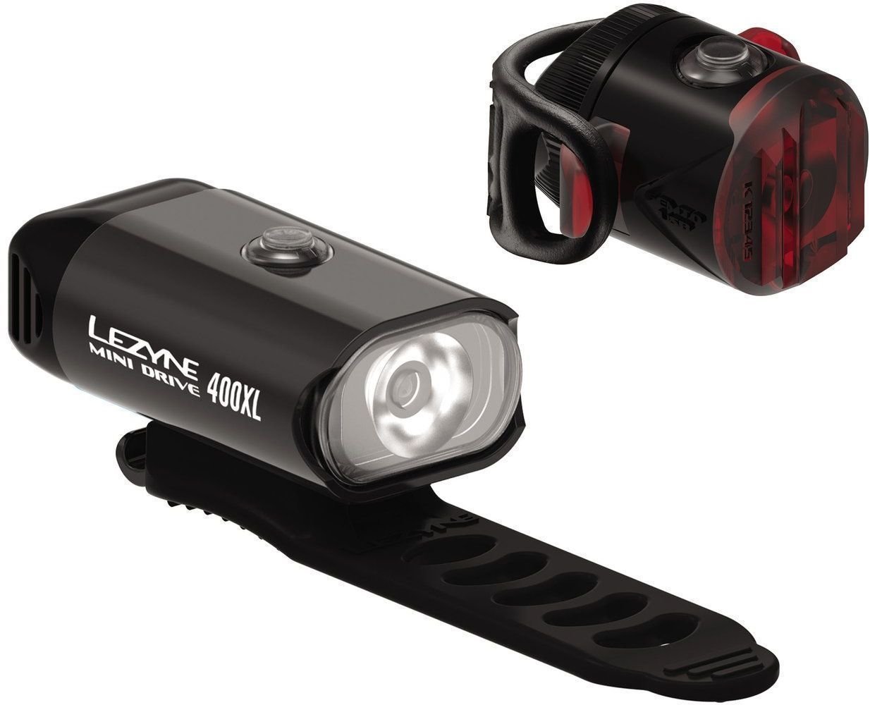Fietslamp Lezyne Mini Drive 400XL / Femto USB Drive Zwart Front 400 lm / Rear 5 lm Fietslamp