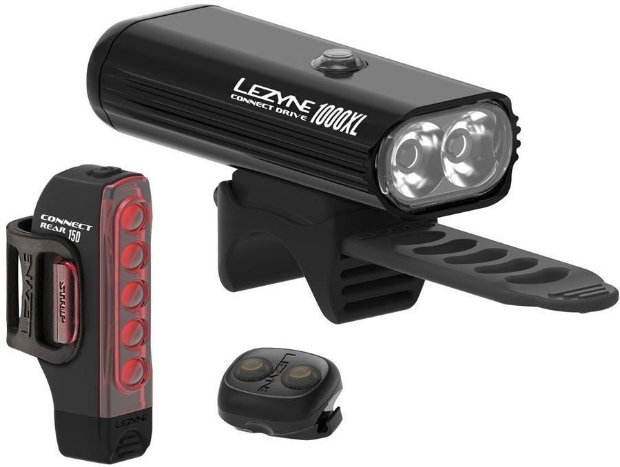 Pyörän valot Lezyne Connect Drive Pro 1000XL / Strip Musta 1000 lm-150 lm Pyörän valot