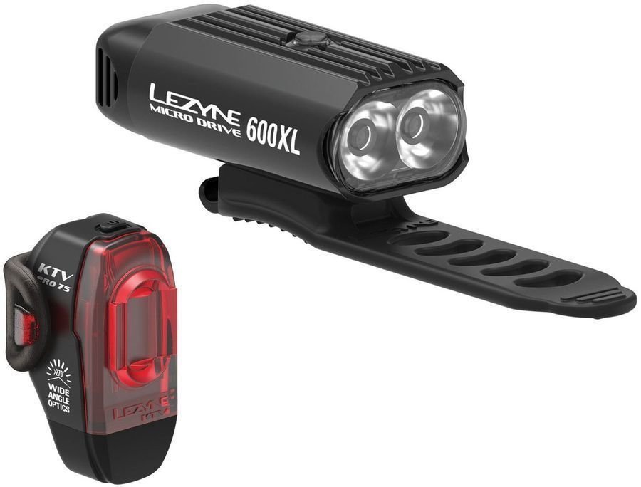 Oświetlenie rowerowe Lezyne Micro Drive 600XL / KTV PRO Black/Black Front 600 lm / Rear 75 lm Oświetlenie rowerowe