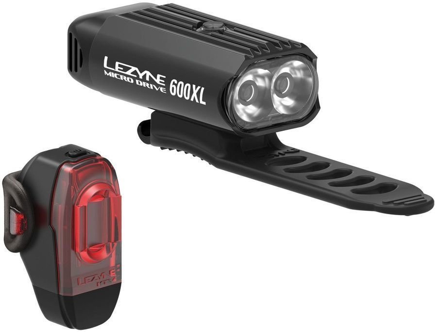 Luces de ciclismo Lezyne Micro Drive 600XL / KTV Black/Black Front 600 lm / Rear 10 lm Luces de ciclismo