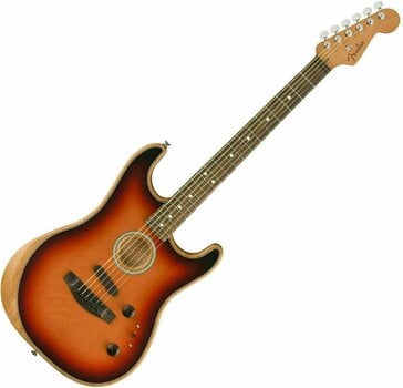Guitarra electro-acústica Fender American Acoustasonic Stratocaster 3-Tone Sunburst - 1