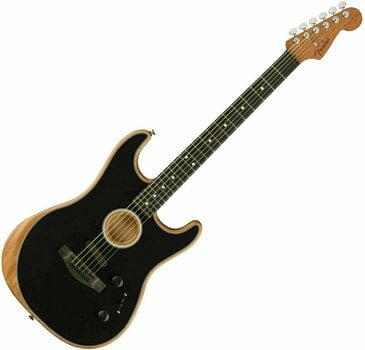 Elektro-Akustikgitarre Fender American Acoustasonic Stratocaster Schwarz (Neuwertig) - 1