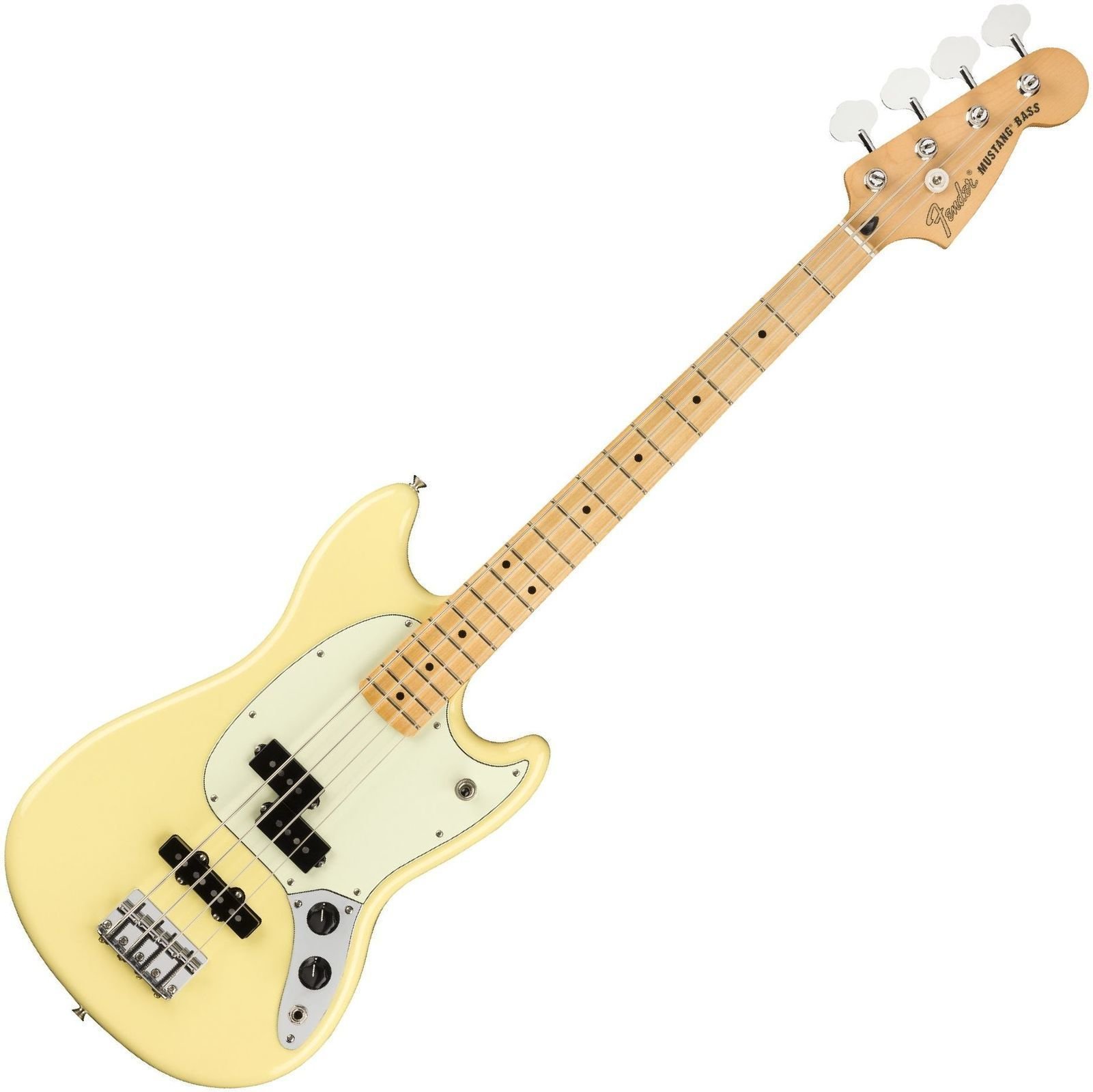 Elektrische basgitaar Fender Player Offset Mustang Bass MN Canary Yellow