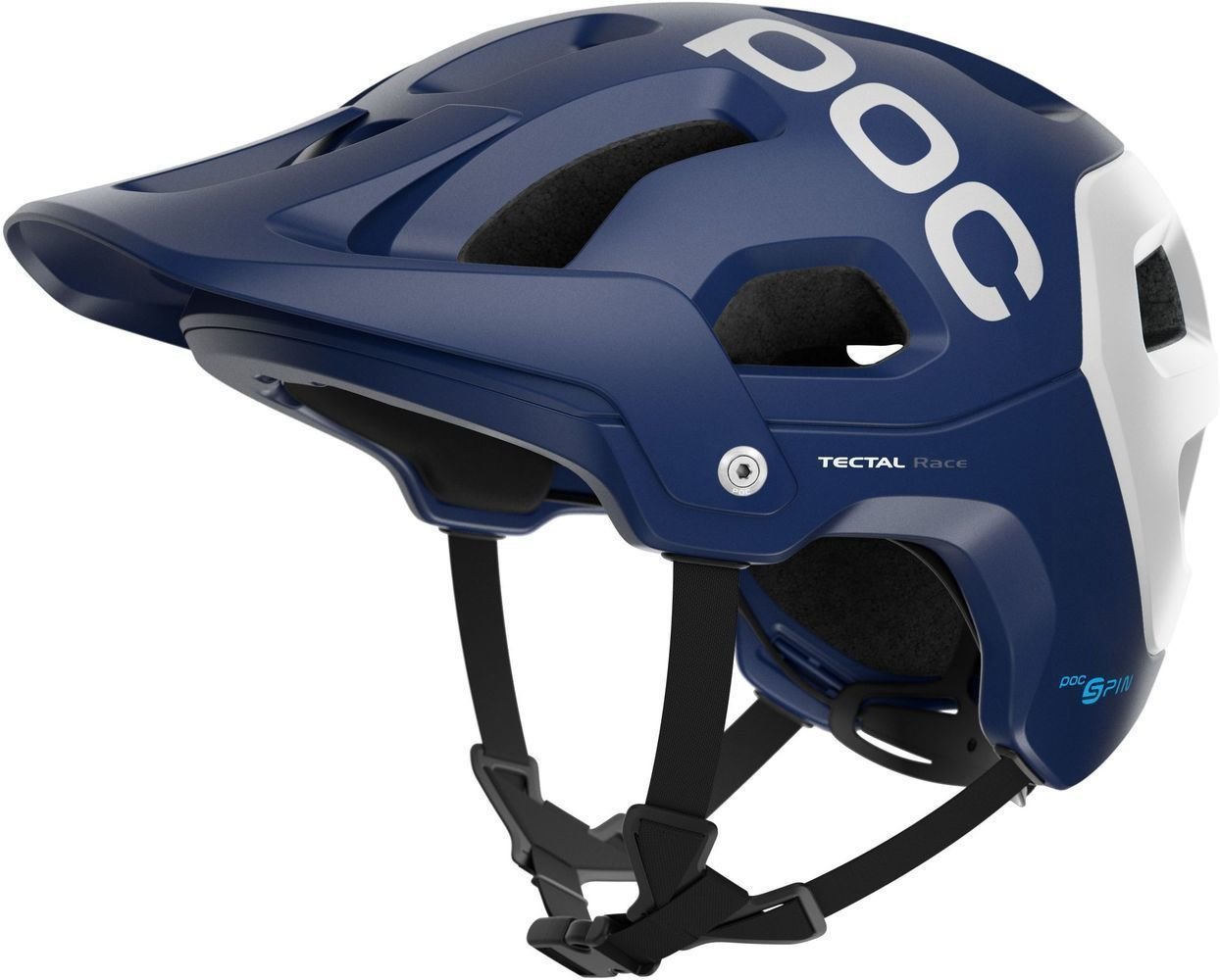 Cyklistická helma POC Tectal Race SPIN Lead Blue/Hydrogen White Matt 55-58 Cyklistická helma