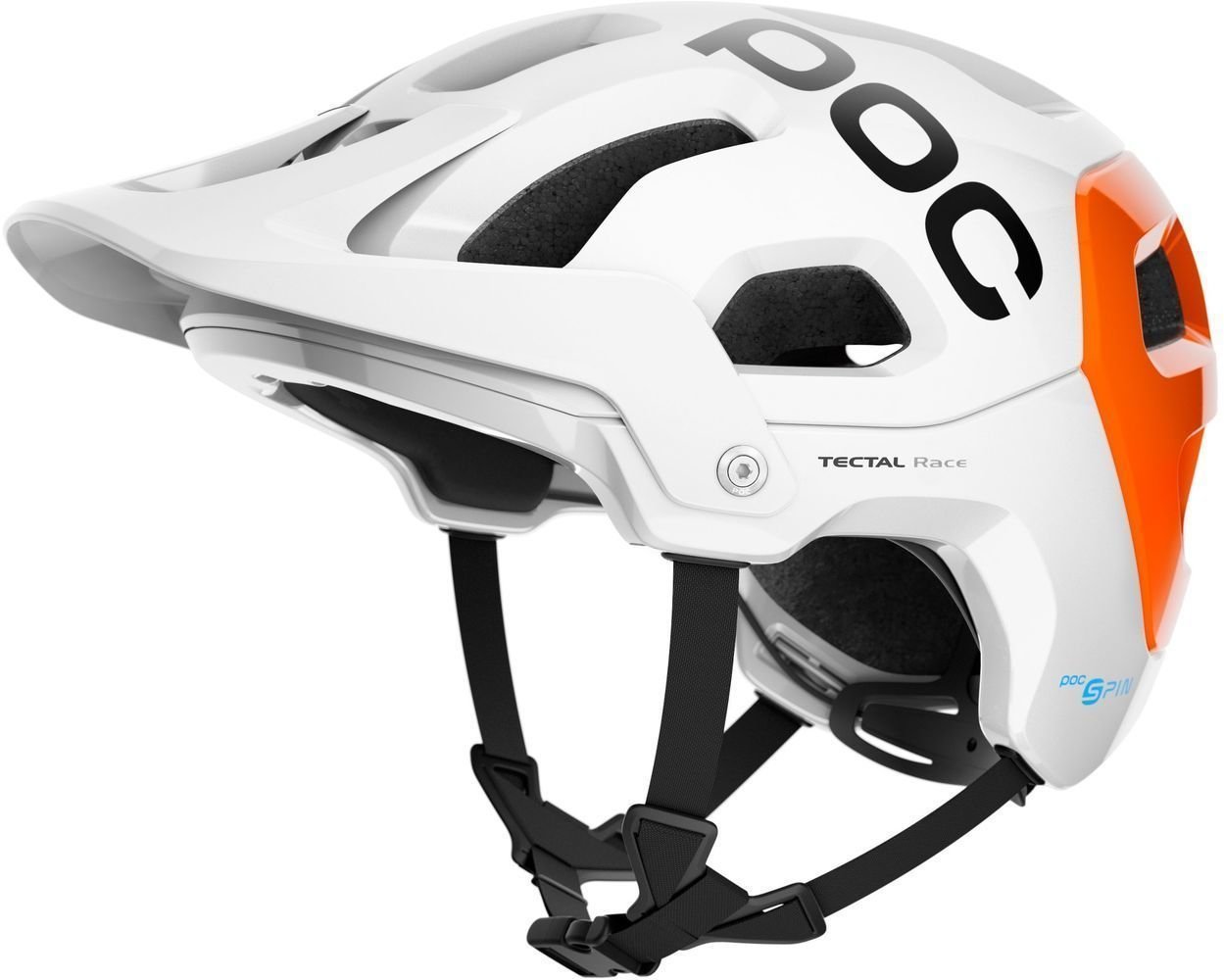 Casque de vélo POC Tectal Race SPIN NFC Hydrogen White/Fluorescent Orange AVIP 55-58 Casque de vélo