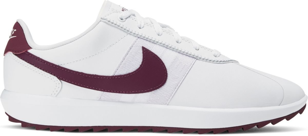 Pantofi de golf pentru femei Nike Cortez G White/Villain Red/Barely Grape/Plum Dust 36