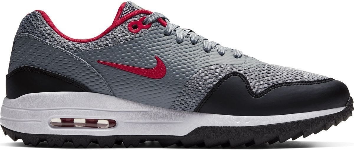 Chaussures de golf pour hommes Nike Air Max 1G Particle Grey/University Red/Black/White 44