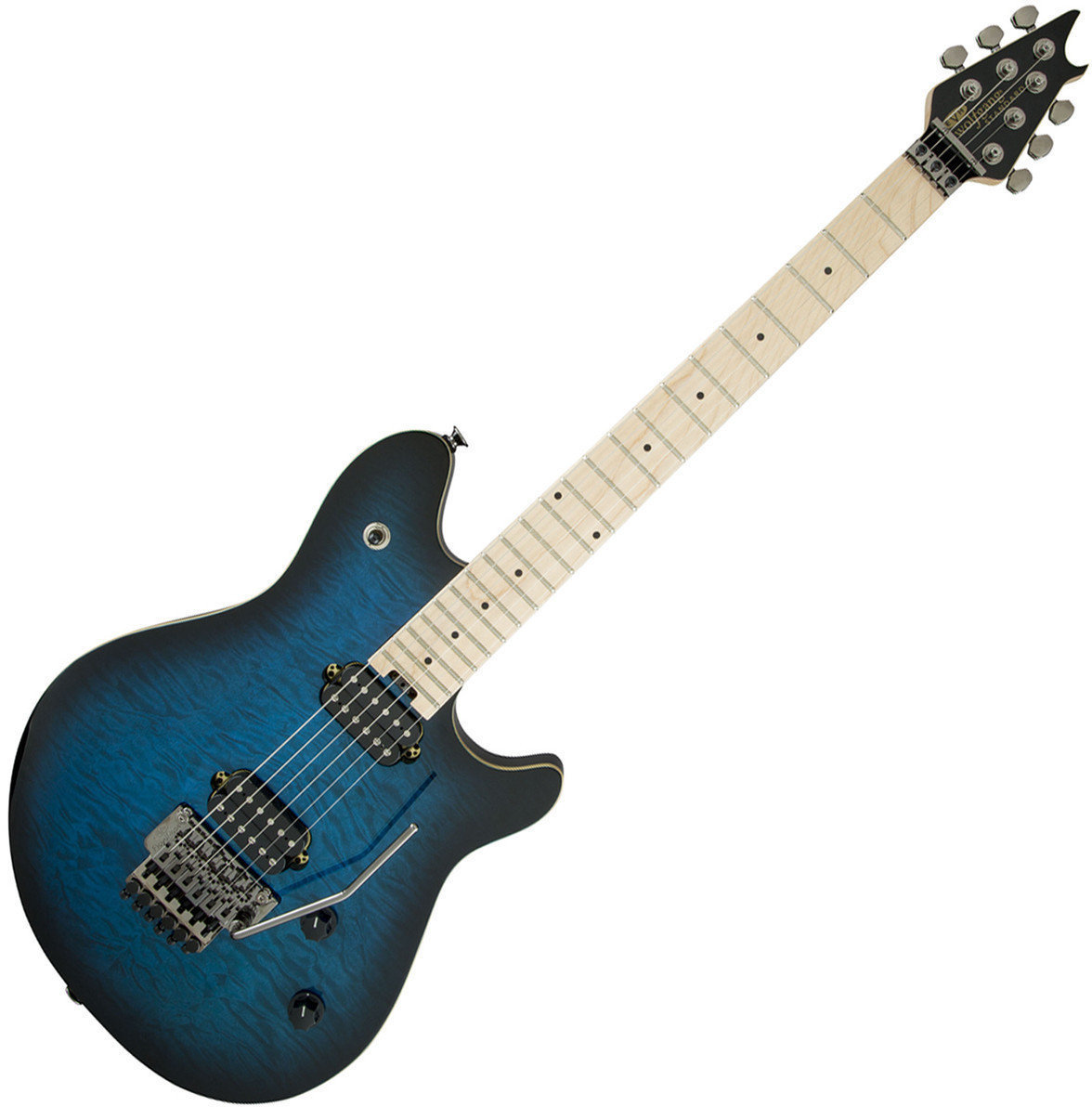Electric guitar EVH Wolfgang WG Standard, Quilt Maple Top, Maple Fingerboard, Transparent Blue Burst