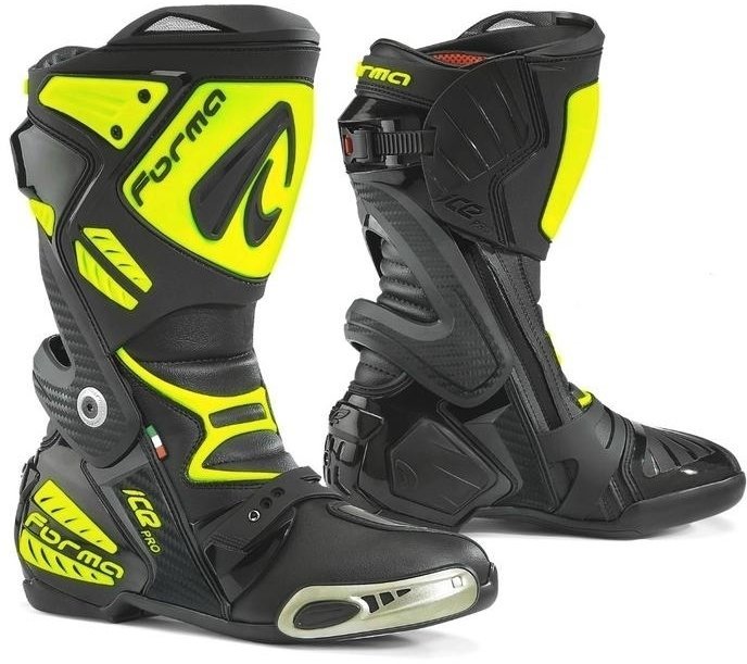 Motorcykel støvler Forma Boots Ice Pro Black/Yellow Fluo 42 Motorcykel støvler