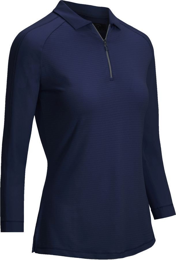 Polo trøje Callaway 3/4 Sleeve Womens Polo Shirt Peacoat XS