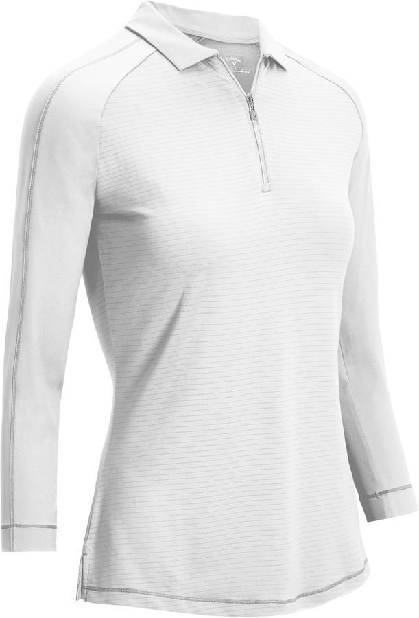 Camiseta polo Callaway 3/4 Sleeve Womens Polo Shirt Brilliant White M