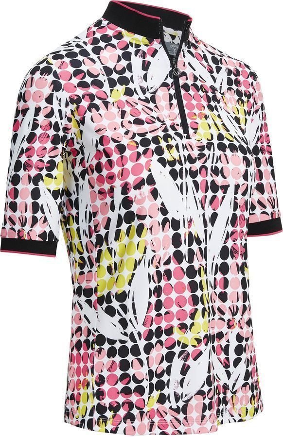 Chemise polo Callaway Abstract Printed Floral Womens Polo Shirt Caviar S