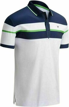 Polo-Shirt Callaway Shoulder & Chest Block Mens Polo Shirt Bright White/Dress Blue XL - 1