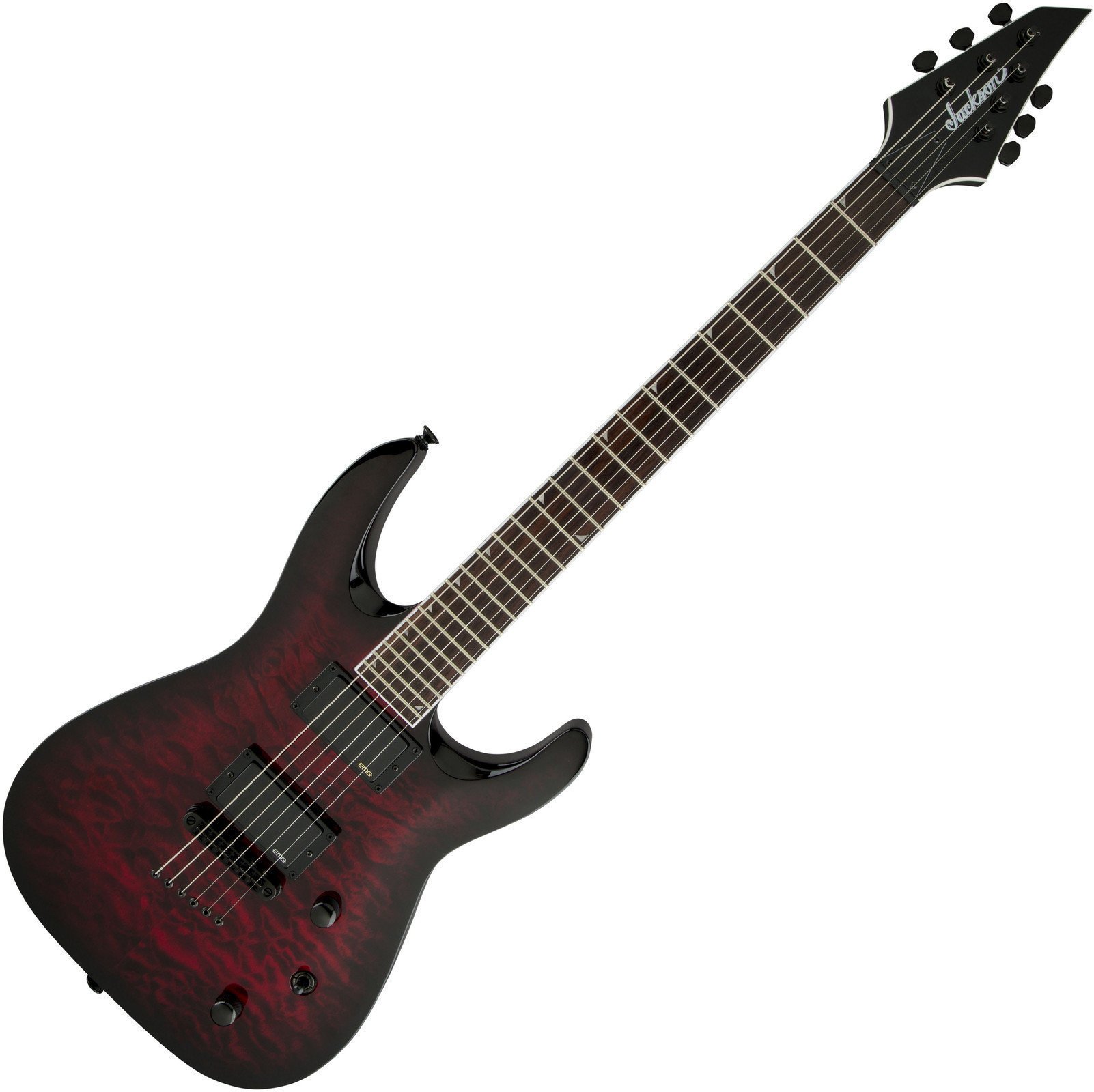 Electric guitar Jackson SLATTXMGQ3-6 Soloist Transparent Red Burst