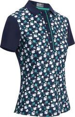 Callaway Mini 3 Color Floral Print Womens Polo Shirt Peacoat M Callaway Mini 3 Color Floral Print Womens Polo Shirt Peacoat M