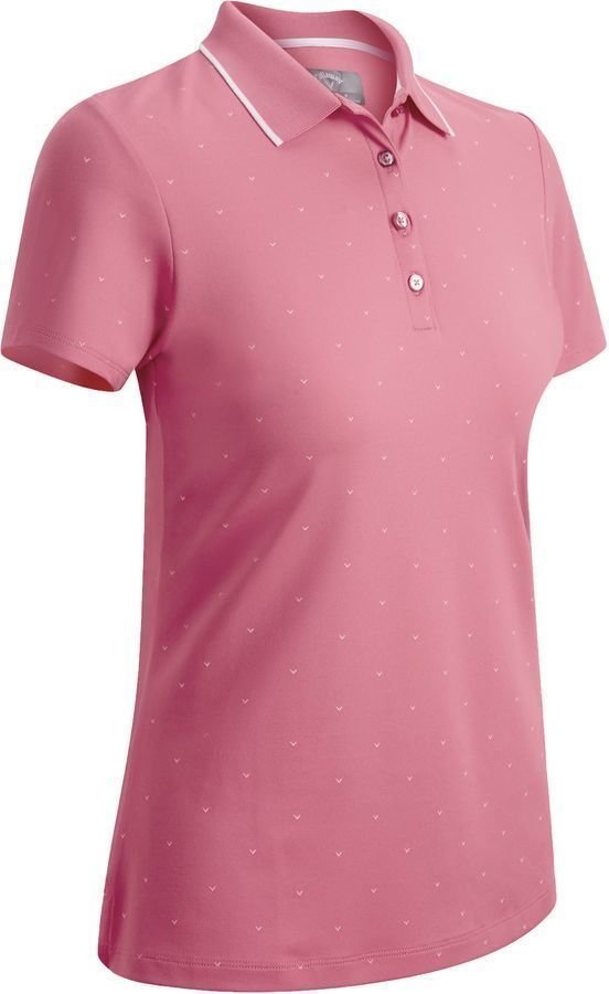 Camisa pólo Callaway Chevron Polka Dot Womens Polo Shirt Camellia Rose M