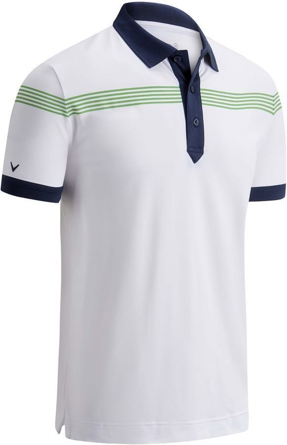 Polo Shirt Callaway Linear Print Mens Polo Shirt Bright White S