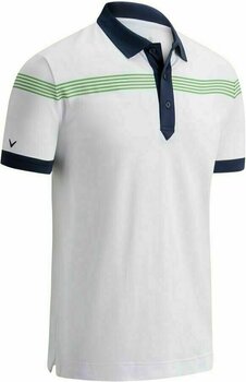 Koszulka Polo Callaway Linear Print Mens Polo Shirt Bright White S - 1