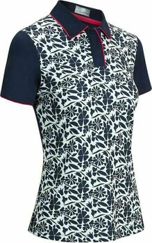 Polo Shirt Callaway Floral Polo with Tipping Womens Polo Shirt Peacoat L - 1