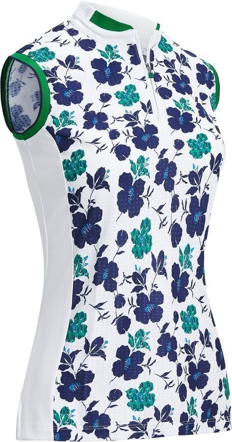 Poolopaita Callaway Sleeveless Flower Print Womens Polo Shirt Brilliant White L