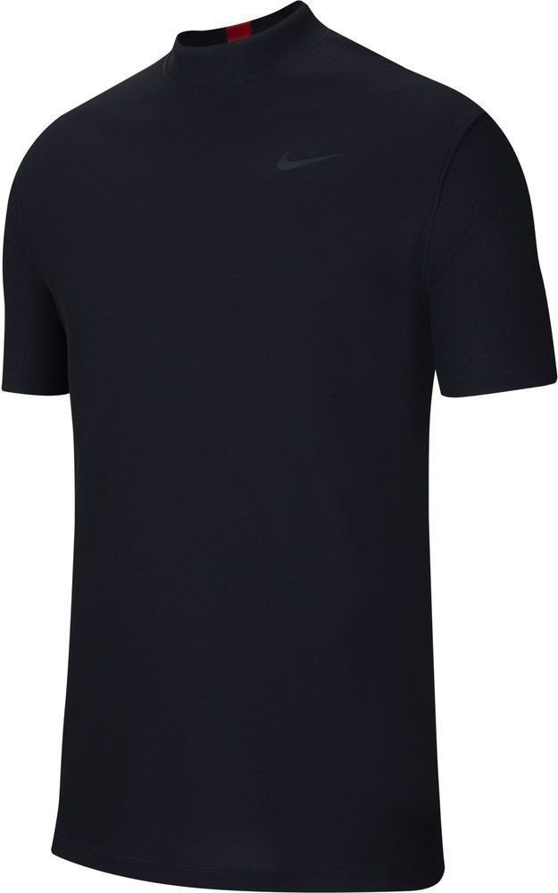 Camisa pólo Nike TW Dri-Fit Polo Mock Air Mens Polo Shirt Obsidian/Gym Red/White M