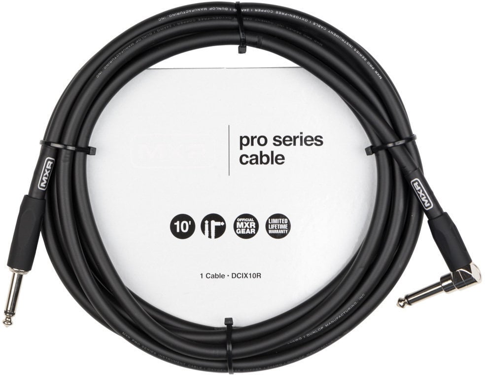 Instrument Cable Dunlop MXR DCIX10R PRO Black 3 m Straight - Angled