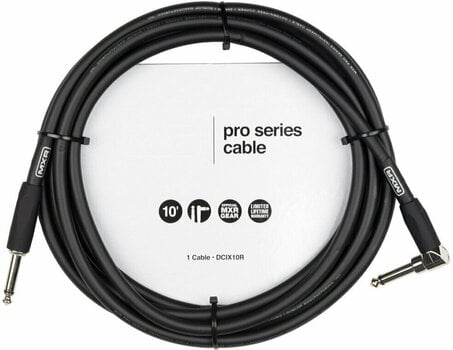 Câble pour instrument Dunlop MXR DCIX10R PRO Noir 3 m Droit - Angle - 1