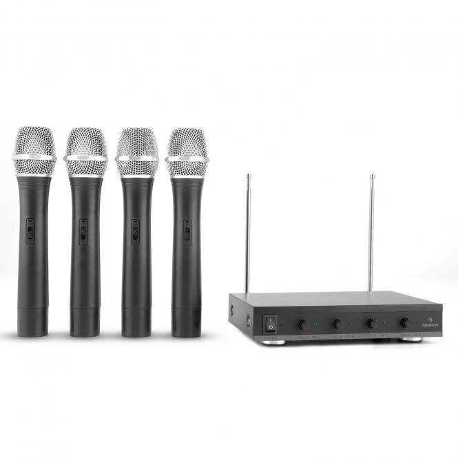 Set Microfoni Palmari Wireless Auna VHF-4 V1 Wireless Microphone Handheld Set 4 Mics