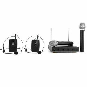 Ručný bezdrôtový systém, handheld Auna VHF-4 V3 Wireless Microphone Set 2 Headset 2 Handheld - 1