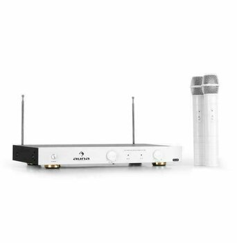 Джобна безжична система Auna 3-W VHF Wireless Microphone Set 2 Handheld White - 1