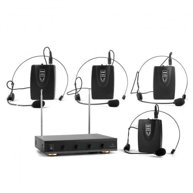 Náhlavný bezdrôtový systém Auna VHF-4 V2 Wireless Microphone Set 4 Headset