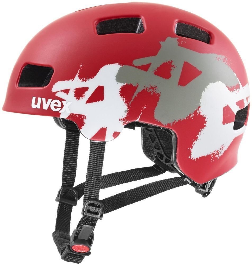 Dětská cyklistická helma UVEX HLMT 4 CC Red Matt Graffiti 51-55 Dětská cyklistická helma