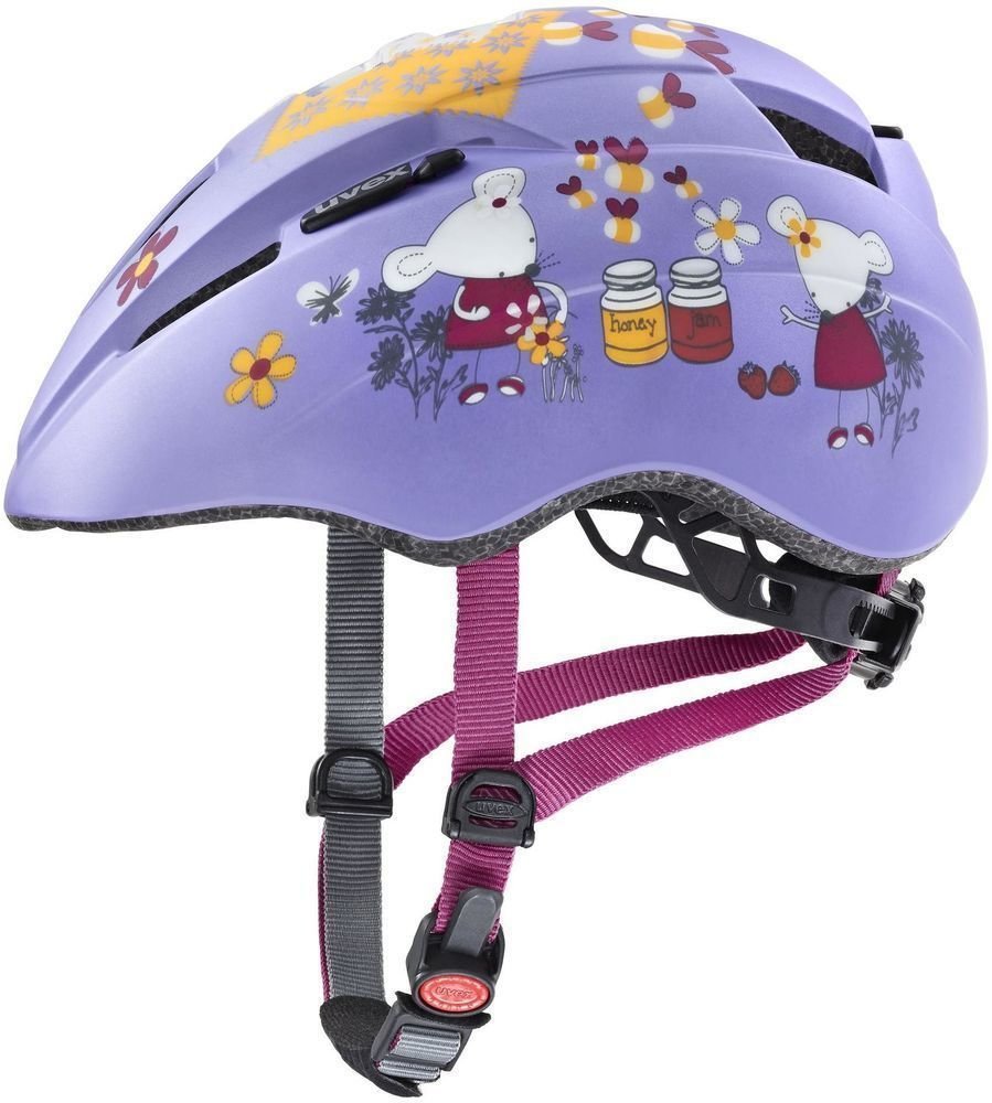 Casco de bicicleta para niños UVEX Kid 2 CC Lilac Mouse Matt 46-52 Casco de bicicleta para niños