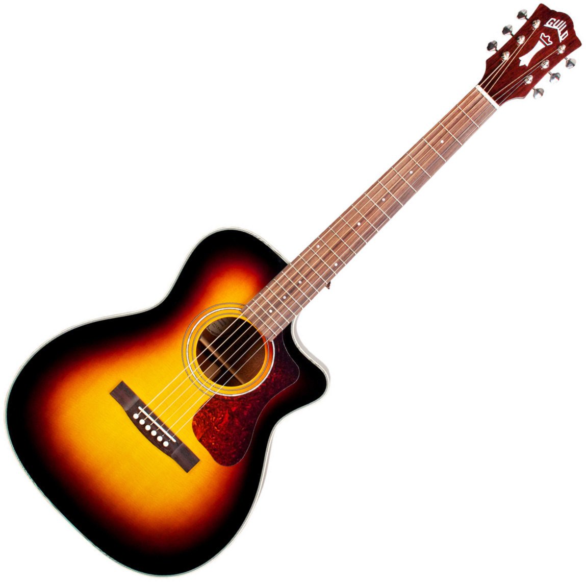 Jumbo elektro-akoestische gitaar Guild OM-140CE Sunburst