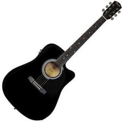 Dreadnought elektro-akoestische gitaar Fender Squier SA-105CE Black Dreadnought elektro-akoestische gitaar