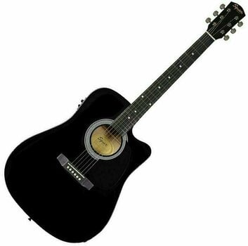 Elektroakustická gitara Dreadnought Fender Squier SA-105CE Čierna - 1