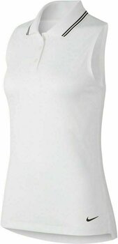 Tricou polo Nike Dri-Fit Victory Solid Sleeveless Womens Polo Shirt White/Black/Black M - 1