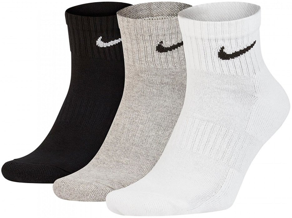 Nike Everyday Cushioned Ankle Socks (3 Pair) Multi Color M - Muziker