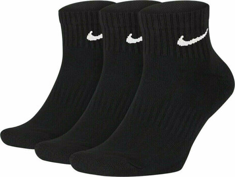 Meias Nike Everyday Cushioned Ankle Socks (3 Pair) Black/White S - 1