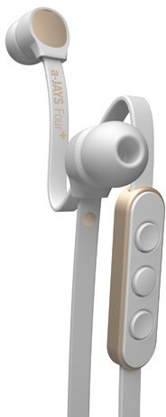 En la oreja los auriculares Jays a-Jays Four + iOS White/Gold