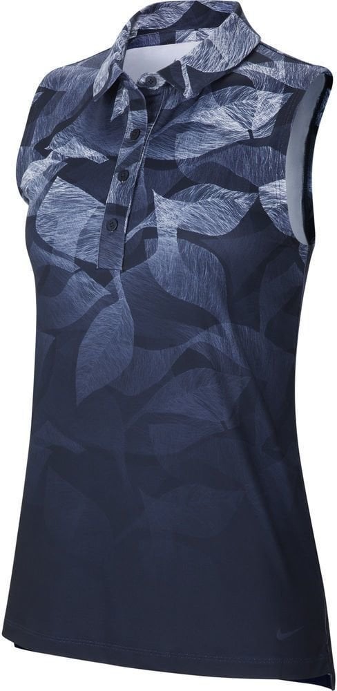 Tricou polo Nike Dri-Fit Fairway Print Sleeveless Womens Polo Shirt Obsidian/Obsidian L