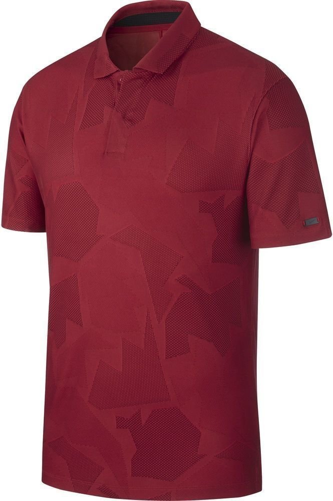 Camisa pólo Nike TW Dri-Fit Camo Jacquard Mens Polo Shirt Gym Red/Black S