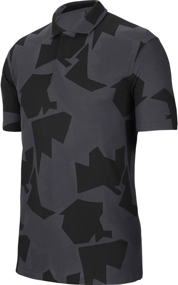 Polo Shirt Nike TW Dri-Fit Camo Jacquard Mens Polo Shirt Dark Smoke Grey/Black M